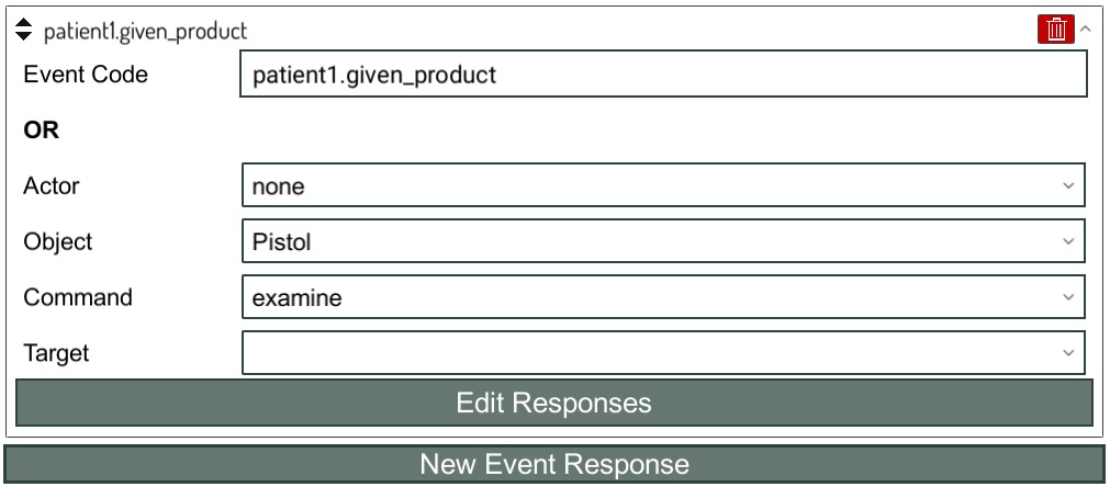 The Event Response tab